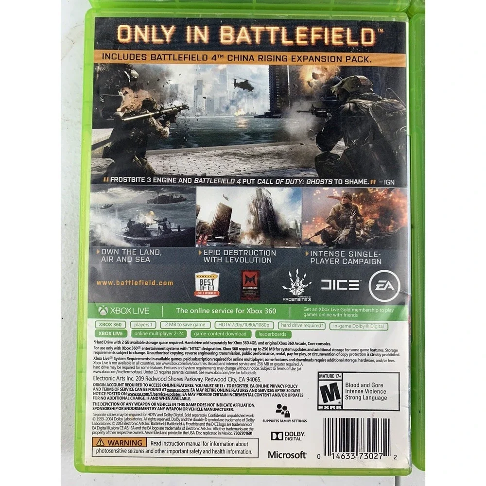 4 XBOX 360 Assorted FPS And Fighting Games Dead Island Battlefield 4 ETC